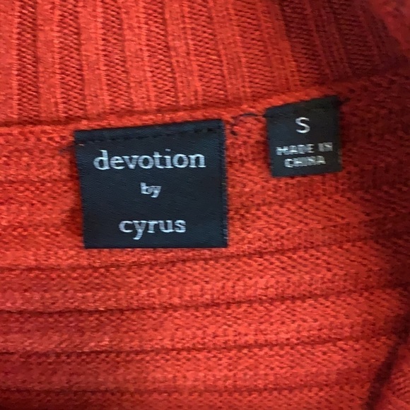 NWT Devotion by Cyrus Rust Ottoman Rib Knit Turtle Neck Tunic Sweater Small - Picture 8 of 10